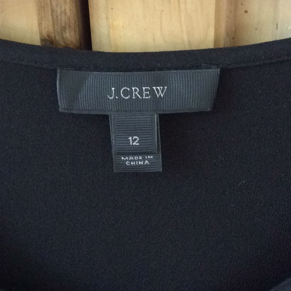 J. Crew Black 💯 Silk Fluted Sleeve Blouse - 12 - Picture 2 of 7